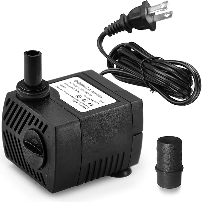 90 GPH Mini Submersible Pump, Small Fountain Pump (5W 350L/H) for water feature, Aquariums, Fish Tank, Tabletop Fountain, Pet Fountain, Indoor or Outdoor Pond Fountain - Bloomnest