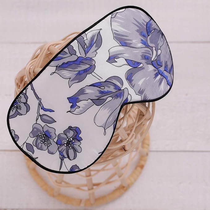 Maxfeel 100% Pure Silk Eye Mask - Sleep Eye Cover in Printed Colors (#11) - Bloomnest