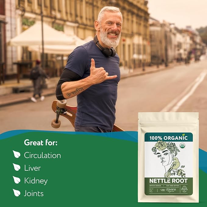 Organic Stinging Nettle Root Tea for Men's Health (4oz.) - Traditionally Used for Male Vitality & Overall Wellness — Make Herbal Infusions, Extracts, Tinctures, Oils — Té de Raíz de Ortiga Supports Prostate Health, Hormonal Balance & Energy - Make Herb... - Bloomnest