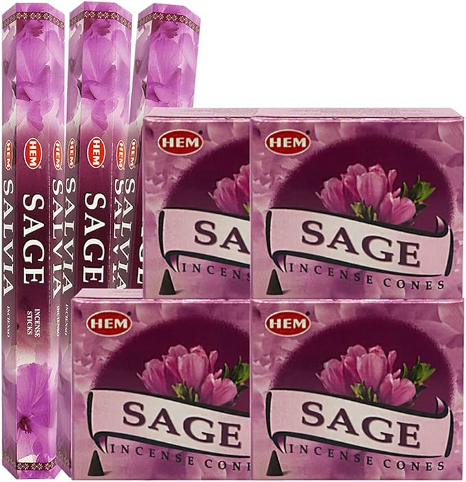 Sage Incense Sticks and Cone Incense Holder Variety Pack Bundle insence insense insienso TRUMIRI