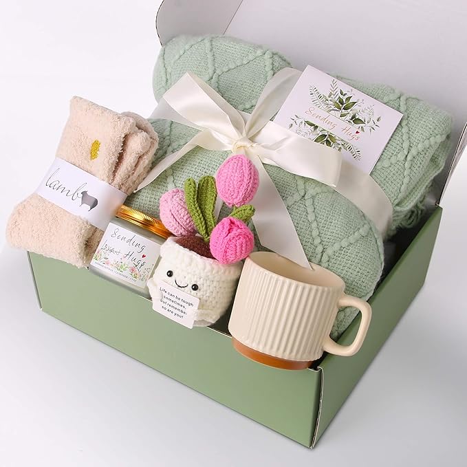 Valentines Day Gifts for Her Wife Mom Friend Sister Girlfriend, Birthday Gifts Baskets for Women Self Care Gift for Women, Get Well Soon Gift Baskets Thinking of You Relaxation Stress Care Package - Bloomnest
