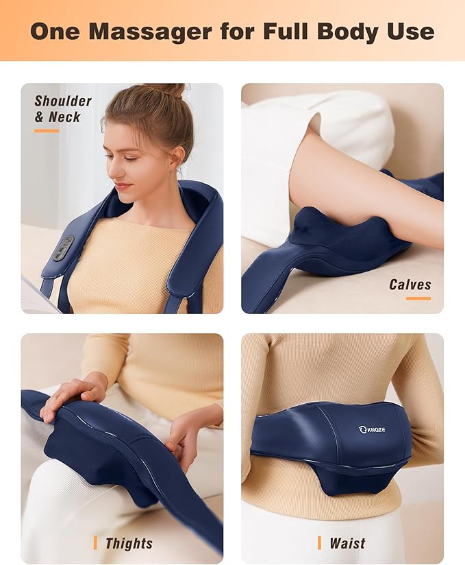 Neck and Shoulder Massager with Heat, Cordless Back and Neck Massager for Pain Relief, Upgraded Graphene Heating, 4D Shiatsu Deep Kneading for Shoulder, Back & Leg, Portable Gift for Dad, Mom & Friend - Bloomnest