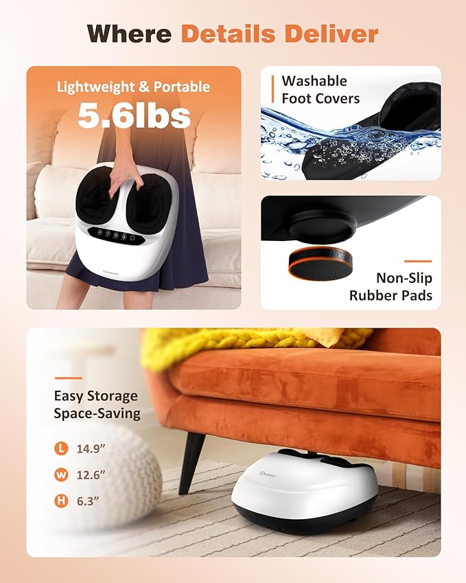 Shiatsu Foot Massager Machine with Heat & Remote, 2025 Upgraded Deep Kneading Feet Massager for Plantar Fasciitis & Neuropathy, 3 Heat Levels, Multi-Mode Massage, Auto-Off Timers, Gifts for Women Men - Bloomnest
