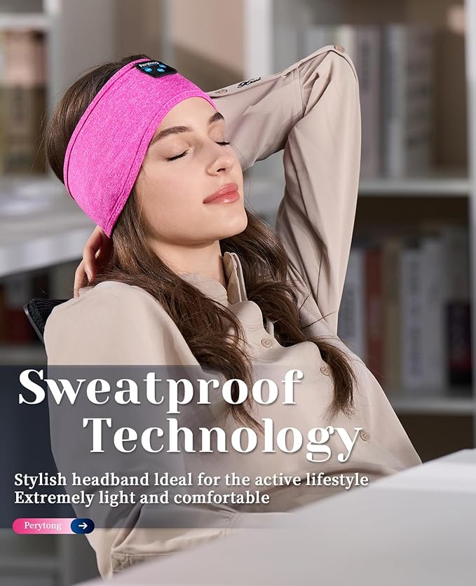 Sleep Headphones Bluetooth Headband Sleeping Headphones Headband Wireless Sleep Headband with Comfortable Earbuds for Side Sleepers, Sleeping Eye Mask for Women Men Workout Running Cool Gifts - Bloomnest