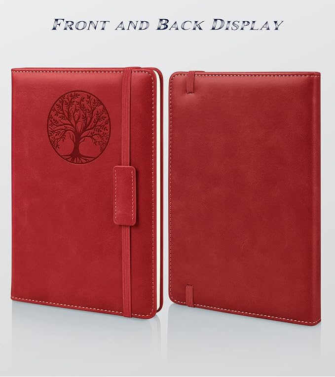 Lined Journal Notebook for Women Men,256 Pages A5 Hardcover Leather Journals for Writing,Travel,Business,Work & School,College Ruled Notebooks for Note Taking,Diary Notepad 5.7"×8.3" - Bloomnest