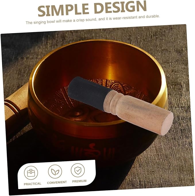 2Pcs Durable Singing Bowl Mallets for Meditation and Sound Healing Sticks for Yoga Bedroom and Temple Use Easy to Clean Sound Bowl Accessories - Bloomnest