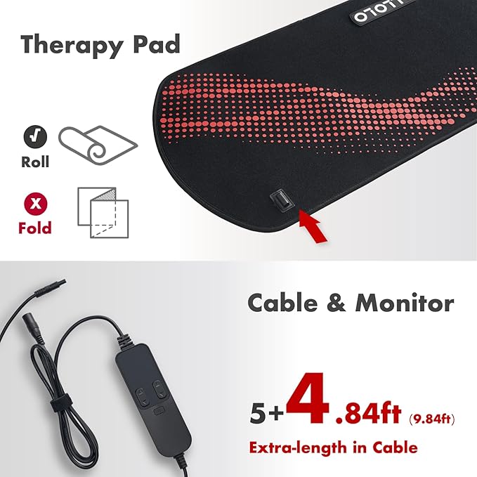 ALLOLO Red Light Therapy for Body, 27.6"*13.9" Large Infrared Light Therapy with Timer, 280pcs 3-in-1 LEDs 660nm&850nm Red Light Therapy Pad for Back Belly Knee Joint (with Storage Bag & Glasses) Bloomnest