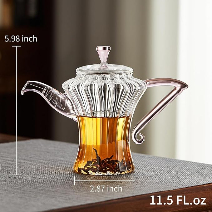 Glass Teapot Tea Pot With Infuser, Glass Kettle, Tea Glass Pot, Glass Tea Cup With Infuser And Lid For Loose Leaf Tea Steeper, Tea Pots For Tea Party, 2 Glass Cups With Saucers, 1 Male Cup Tea Gift - Bloomnest