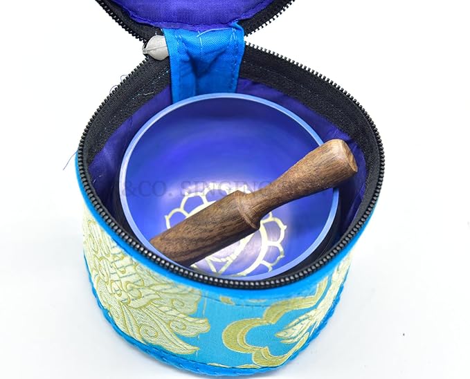 GK&CO. 3 Inch Sky Blue Color Chakra Tibetan singing bowls set, choose your favorite chakra bowl, improve your chakra meditation practice (ThroatChakra) - Bloomnest