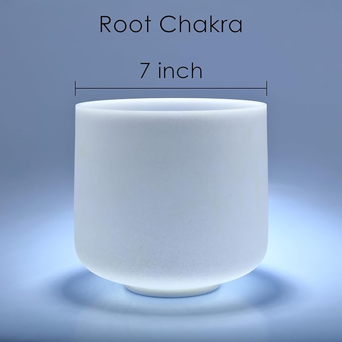 TOPFUND 10 inch G Note 440hz Quartz Crystal Singing Bowl Throat Chakra Meditation Sound Healing