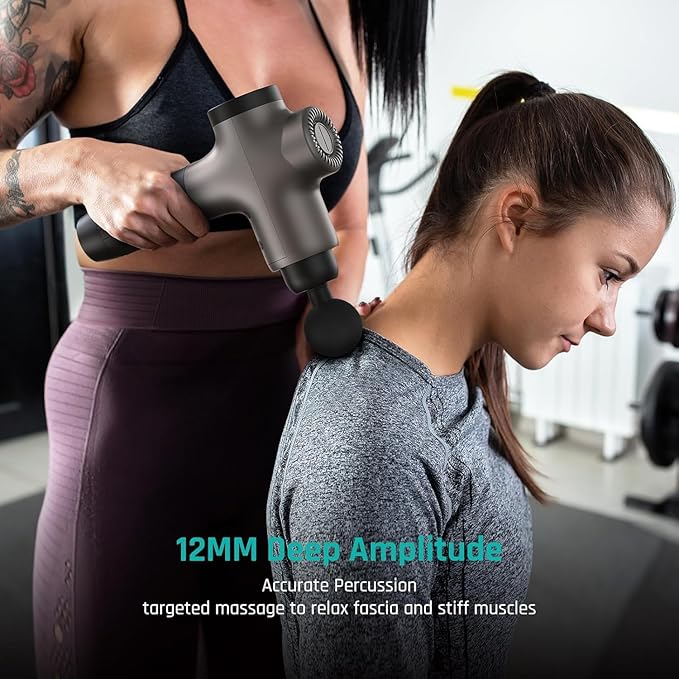 Mebak 3 Massage Gun, Massage Gun Deep Tissue for Athletes, Professional Muscle Percussion Massager, Massager for Shoulder Leg Back Body Pain Relief, Quiet Portable Sport Tool, Gifts for Him - Bloomnest