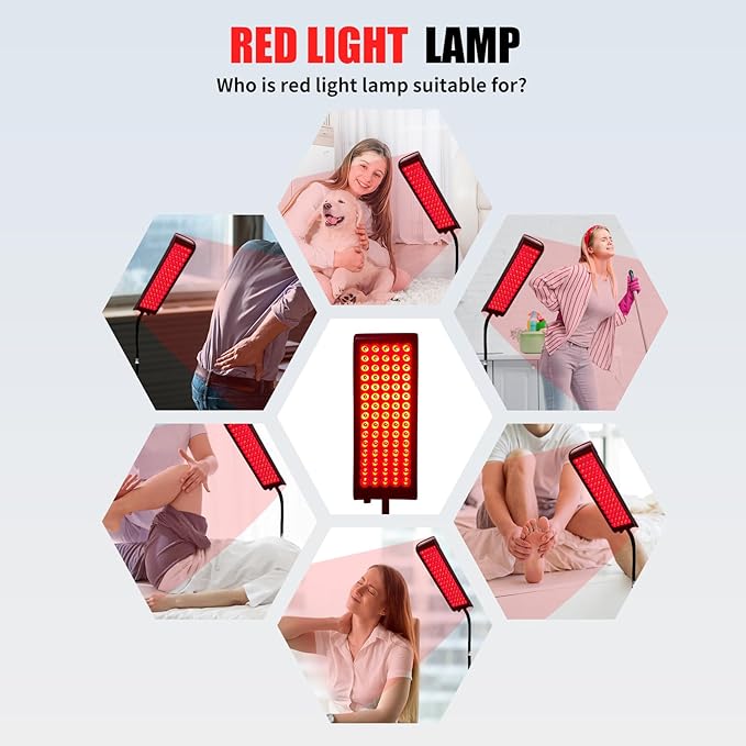 Red Light Therapy for Body and Face, cabpay Red Infrared Light Therapy Lamp with Stand Led 660nm Red Light-Therapy& 850nm Infrared Light Device for Face Knee Body, Skin Care at Home cabpay