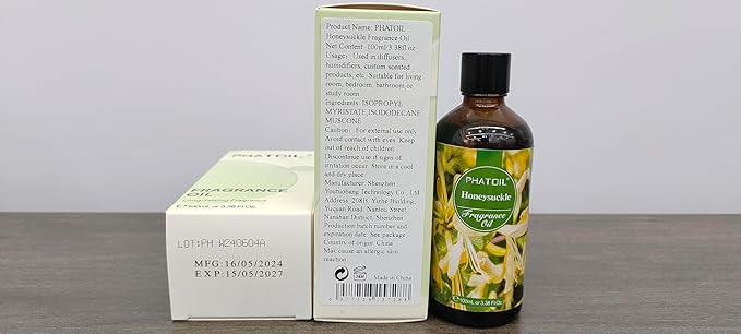 Honeysuckle 3.38fl.oz Fragrance Oil, PHATOIL Aromatherapy Essential Oils for Diffuser, Humidifier, Perfect for DIY Soap, Candle, Bath Bombs Making(100ml) - Bloomnest