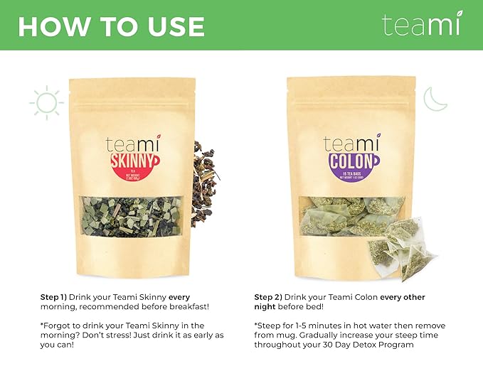 Teami® 30-Day Detox Tea Pack: All-Natural Teatox Kit with Teami Skinny & Colon Cleanse Loose Leaf Herbal Teas Lemon & Original - Bloomnest