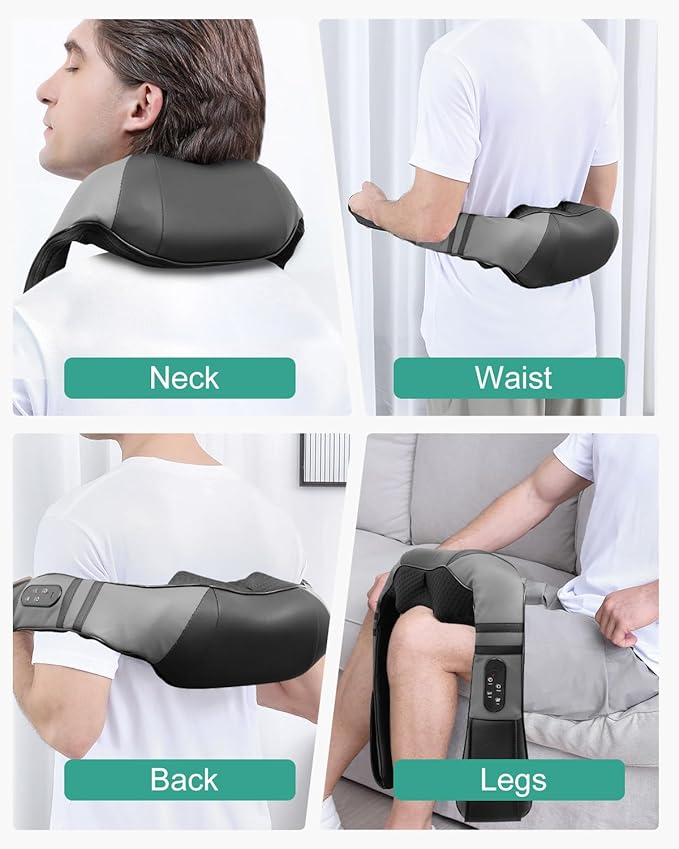 Medcursor Neck Massager with Heat for Pain Relief Deep Tissue, Rechargeable, Shiatsu Neck and Shoulder Massager, Ideal Choice for Men, Women, Mom & Dad - Bloomnest