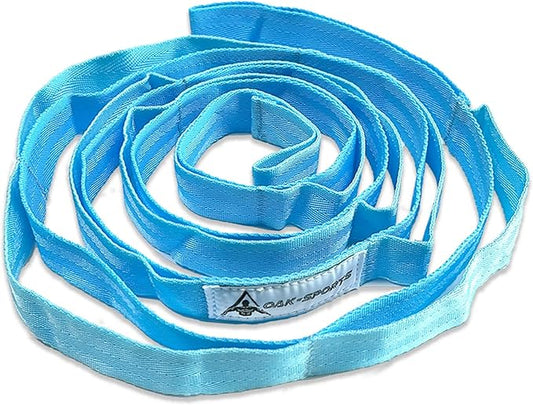 Stretching Strap Yoga Strap with Loops, Stretch Straps for Physical Therapy, Non-Elastic Exercise Strap for Pilates, Dance and Gymnastics with Workout Guide - Bloomnest