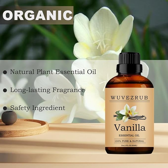 Vanilla Essential Oils, 60ML Pure and Natural Essential Oil for Aromatherapy Diffuser - Vanilla /2 Fl Oz - Bloomnest