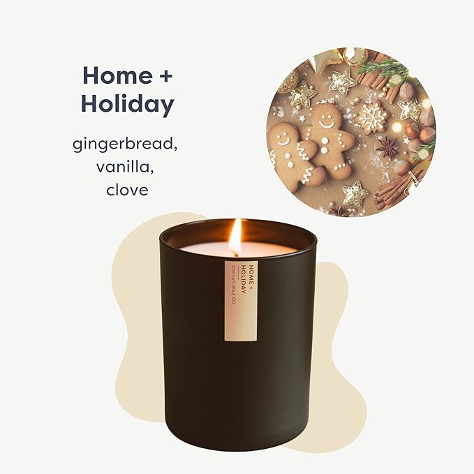 Calyan Wax Co. Home & Holiday Scented Candle - 75 Hour Burn - Luxury Non Toxic Soy Wax Candles - Long Lasting Black Tumbler Jar Candle for Home - 10.2oz - Bloomnest