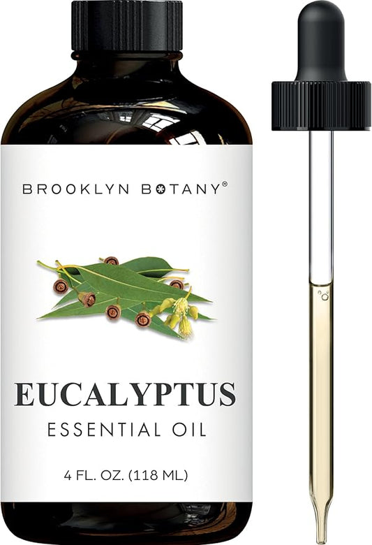 Brooklyn Botany Eucalyptus Essential Oil - Huge 4 Fl Oz - 100% Pure and Natural - Premium Grade with Dropper - for Aromatherapy and Diffuser - Bloomnest