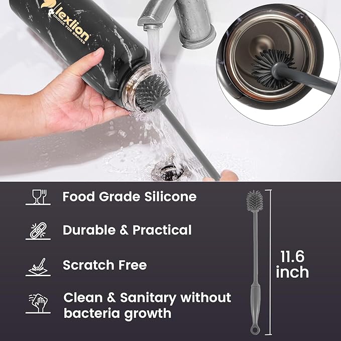 Lexlion Tea Infuser Water Bottle 22 Oz – Triple Wall Insulated Stainless Steel, Loose Leaf & Fruit Strainer, 3 Leakproof Lids, BPA-Free Silicone Sleeve, Reusable Thermal Mug - Bloomnest
