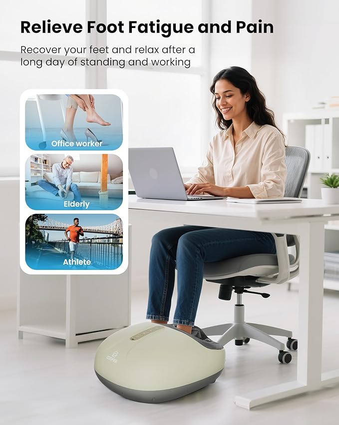 COMFIER FSA Eligible Shiatsu Foot Massager with Heat,Compression, Kneading & Rolling, HSA Electric Feet Massager for Plantar Fasciitis, Foot Warmer Gifts for Mom & Dad,Size Up to 15" - Bloomnest