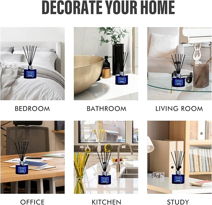 Reed Diffuser Set, 6.7Oz French Vanilla Scented Oil Diffuser for Home & Office Decor, Air Freshener for Anyroom