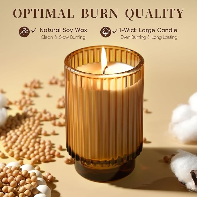 Apple Cinnamon Scented Candle Fall Candles, 70 Hours Long Burning Natural Soy Candle, Autumn Candle Gift, Luxury Candles Gifts for Women & Men, House Warming Gift - Bloomnest