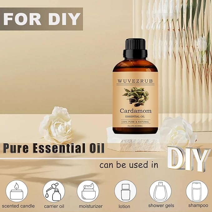 Cardamom Essential Oils, 60ML Pure and Natural Essential Oil for Aromatherapy Diffuser - Cardamom /2 Fl Oz - Bloomnest