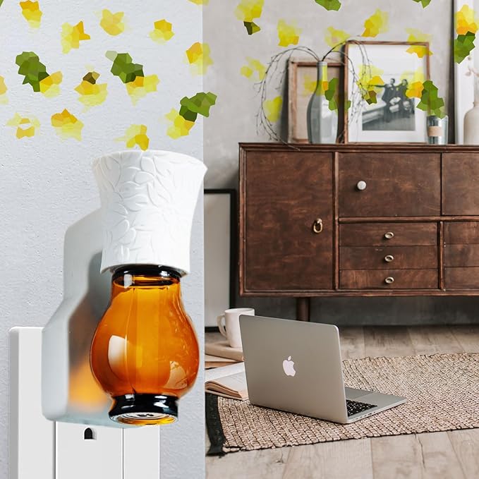 Blank Plug in Air Freshener,2-Set Wall Plug Oil Diffuser for DIY Characteristic Home Scent from Natural Essential Oil, EO+Water, Fragrance Refill (2 Polarized Plug+2 Glass+2 Wick) Earffloz