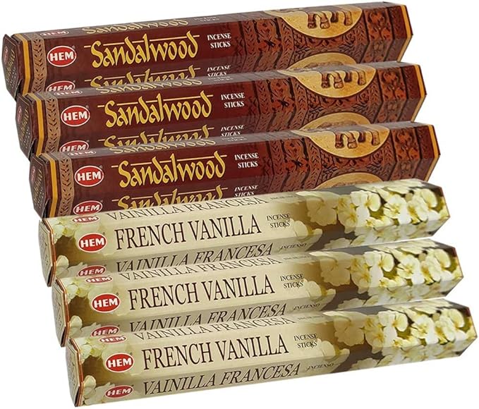Sandalwood Incense Sticks and French Vanilla Incense Sticks with Incense Holder Bundle for Home Fragrance and Spiritual Décor - Bloomnest