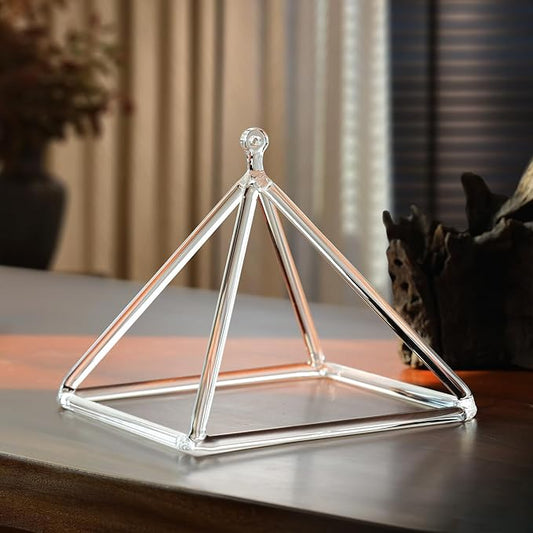 6 Inch Sound Healing Crystal Singing Bowl Quartz Crystal Singing Pyramid Musical Instrument with Suede Stick - Bloomnest