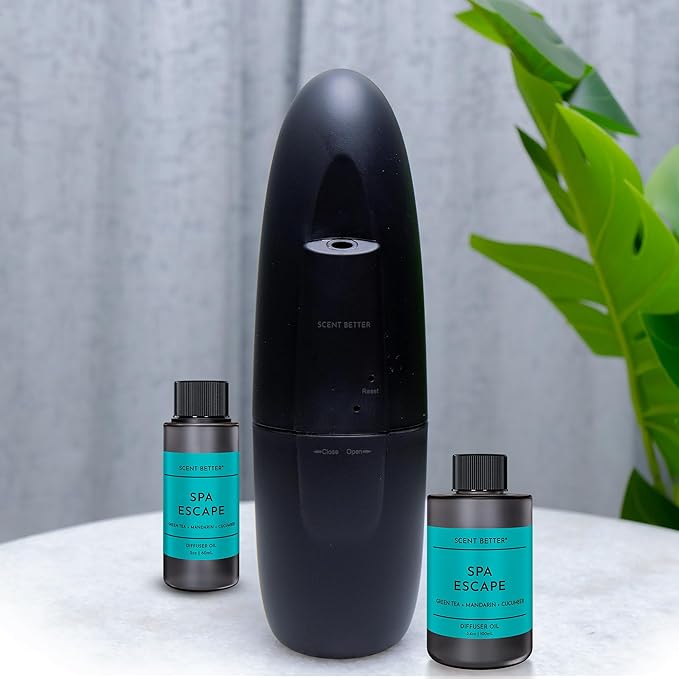 Scent Better Spa Escape Aroma Essential Oil Blend: an Aromatherapy Blend of Green Tea, Mandarin, and Cucumber for Ultrasonic Diffusers & Nebulizers (2 Fl Oz, 60 mL) - Bloomnest
