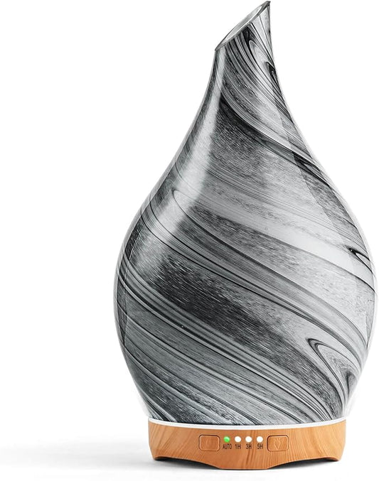 Porseme 280ml Essential Oil Diffuser Glass Color Changing Aroma Air Diffusers Aromatherapy Ultrasonic Cool Mist Humidifier 7 Running Hours Waterless Auto-Off for Sleeping, Yoga, Office, Spa (Ink) Porseme
