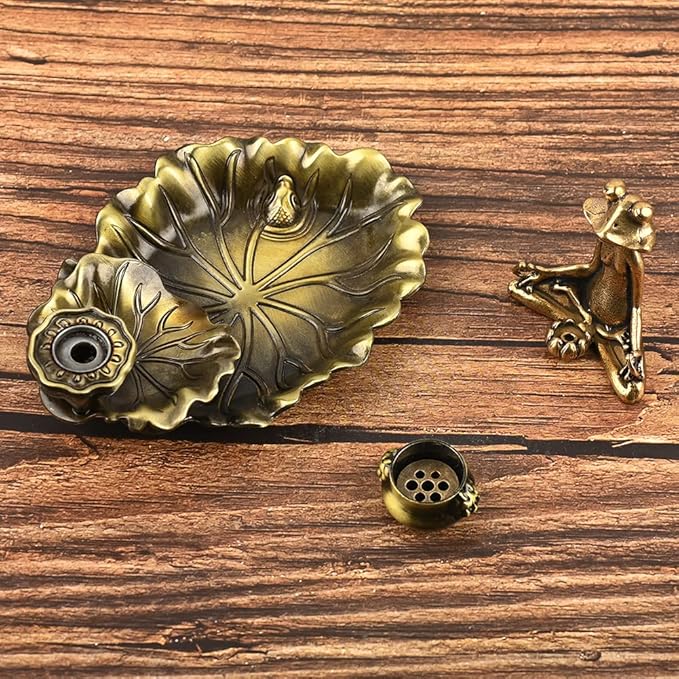Frog Incense Holder: Incense Burner Holder Waterfall | Backflow Incense Burner, Insence-Stick Holder with 7 Incense Holes, Incense Cone Holder