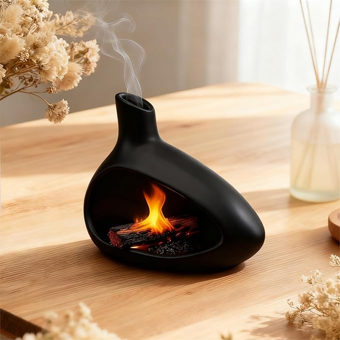 Palo Santo Holder, Ceramic Incense Burner for Sticks Sage Holders Cone Burning Smudge Bowl with Ash Brush for Meditation Yoga Spa Room Decor (Black) - Bloomnest