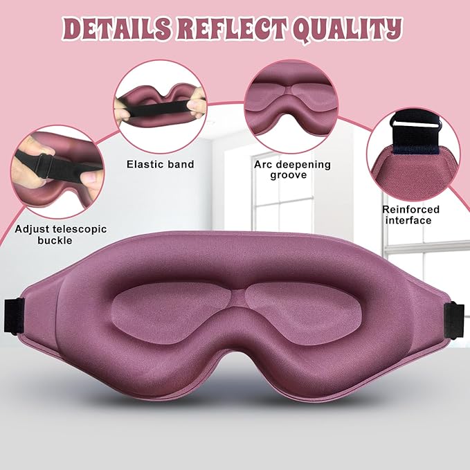 3D Advanced Eye Mask for Sleeping，Ultra Delicate Soft Skin Friendly Eye mask，100% Blackout Sleep Eye Mask for Sleep, Eyelash Extension Sleep mask - Bloomnest