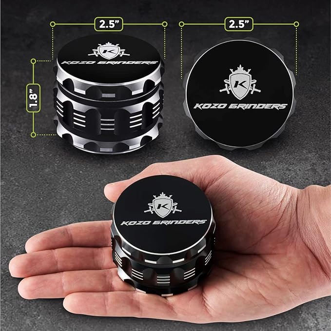 2.5 Inch Grinder Mills, Aluminum (Black) - Bloomnest