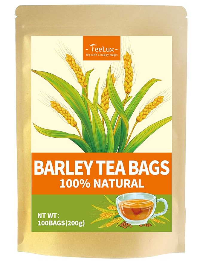 TeeLux Barley Tea Bags, 2g/bag, Pure Roasted Barley Tea, Caffeine Free, Sugar Free, Nutty Flavor, 100 Count - Bloomnest