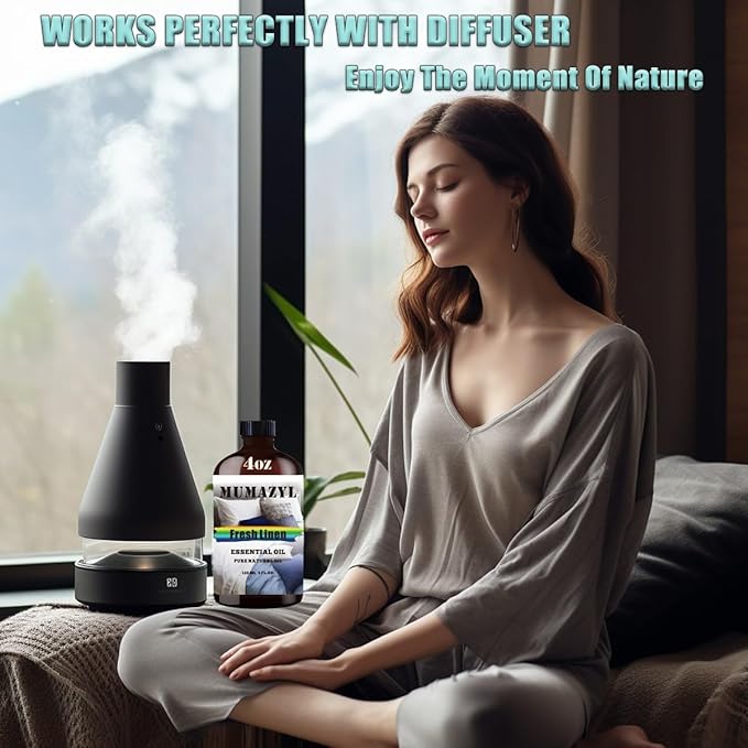 Fresh Linen Essential Oil, Fresh Linen Oil 4 Fl Oz 120ML for Diffuser Humidifier Yoga Cleaning DIY Candle Soap Making Fragrance Oils - Bloomnest