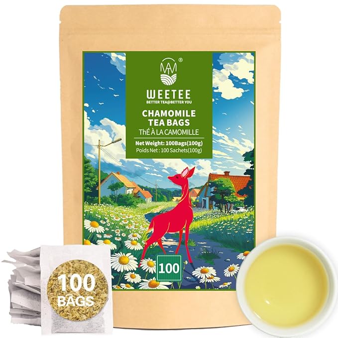 WT WEETEE Chamomile Tea bags, Made with 100% Pure Chamomile Flowers, Natural Caffeine-free Herbal Tea for Relaxation - Bloomnest
