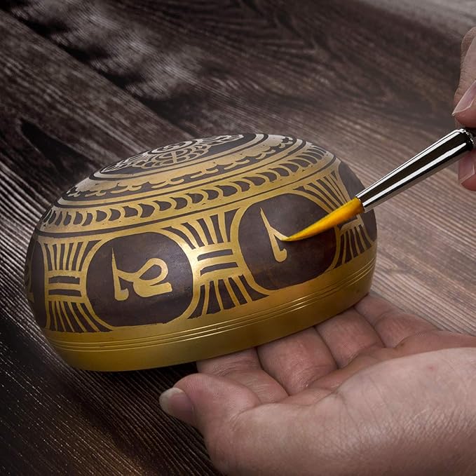 Tibetan Handcrafted Nepal Singing Bowl, 4.5 inch Master Healing Grade, Pure Tone Sound Art Bowls Meditation Accessories Set for Yoga, Chakra Healing, Mindfulness, Stress Relief, Self-Regulation Gift - Bloomnest