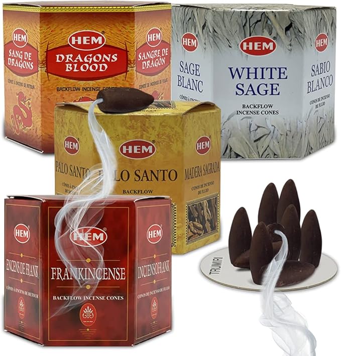 Variety Pack Backflow Incense Cones for Smoke Fountain Haze Falls Waterfall Aromatic and Mat Bundle #4 TRUMIRI
