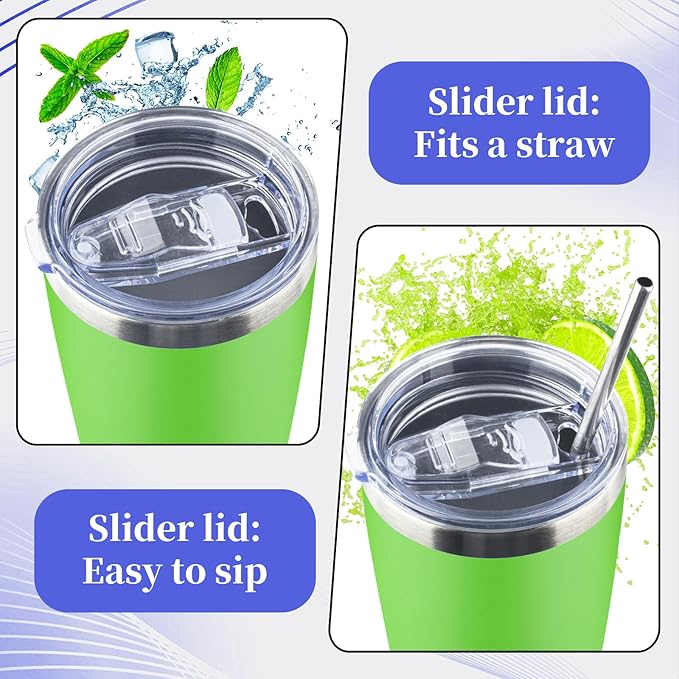 40 oz Tumbler with Lids and Straws Double Wall Vacuum Insulated Tumbler Cup,Stainless Steel Leak-proof Thermal Tumbler Powder Coated Travel Coffee Mug for Cold and Hot Drinks,Avocado Green - Bloomnest