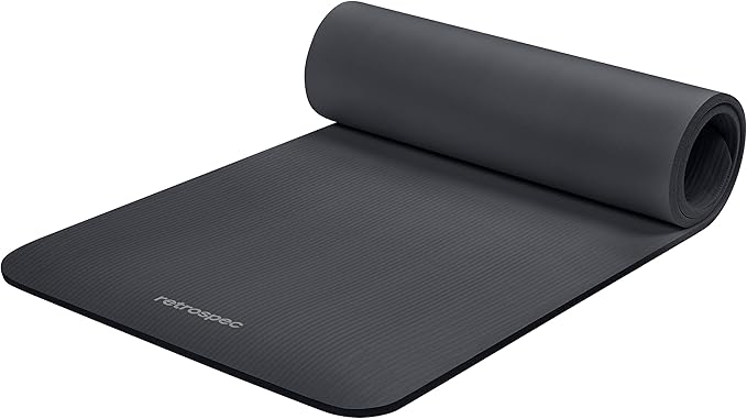 Retrospec Solana Yoga Mat 1/2" Thick w/Nylon Strap for Men & Women - Non Slip Exercise Mat for Yoga, Pilates, Stretching, Floor & Fitness Workouts - Bloomnest