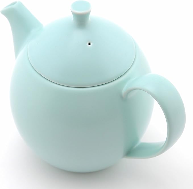 FORLIFE Dew Teapot with Basket Infuser, Minty Aqua, 14 oz/414ml