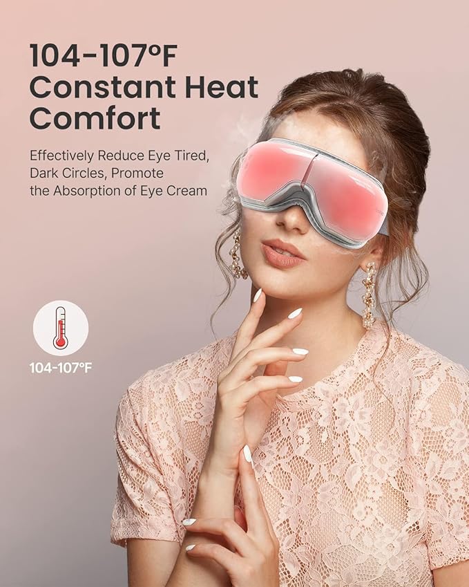 RENPHO Eyeris 1 Eye Massager with Heat, Birthday Gifts Eye Mask for Mom Dad Women Men Her Him, Smart Sleep Mask for Relax, Reduce Strain - Bloomnest