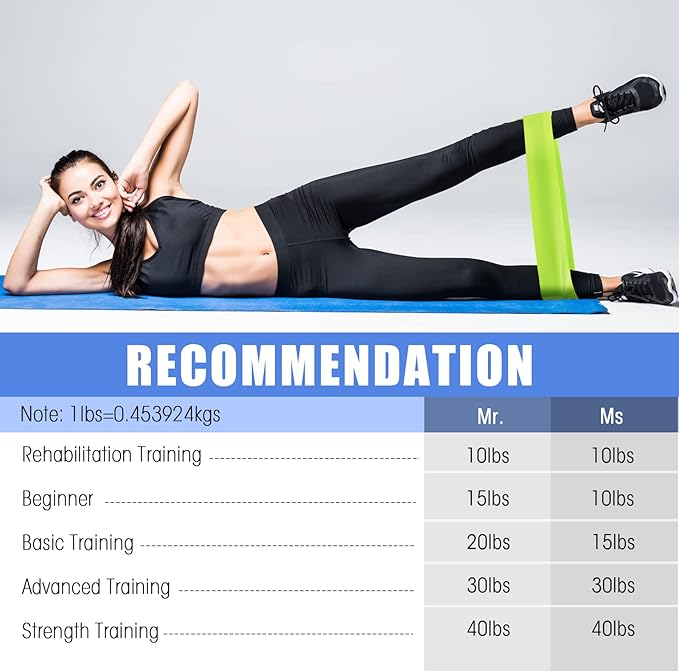 Deekin 20 Pcs Resistance Bands for Women Men 10-115 Lbs 5 Different Resistance Levels Loop Exercise Bands for Leg Working Gym - Bloomnest