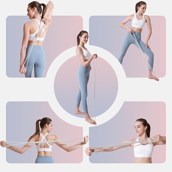 Luminous Resistance Bands, 8 Shaped Exercise Bands, with Handles Band for Arms, Back, Shoulder Stretch, Resistance Bands Women Men, Gift for Yoga Lover/Beginner, Not Break - Bloomnest