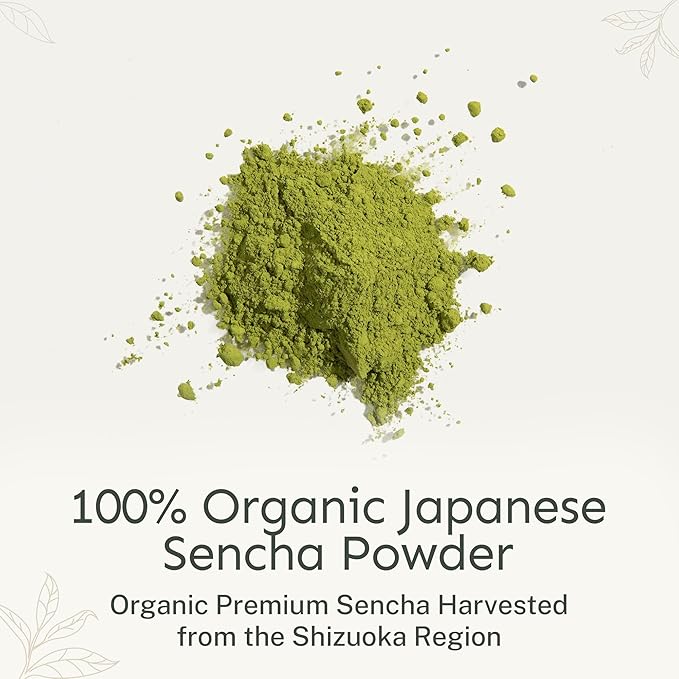 Yu Tea Organic Sencha Green Tea Powder, 30 Instant Packets | Rich in Antioxidants, EGCG, & L-Theanine | Pure Japanese First Harvest Leaf | Low Caffeine & Unsweetened | Single Serve Sticks - Bloomnest
