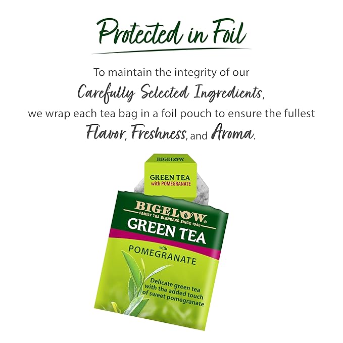Bigelow Green Tea with Pomegranate Tea Bags, 20 ct - Bloomnest